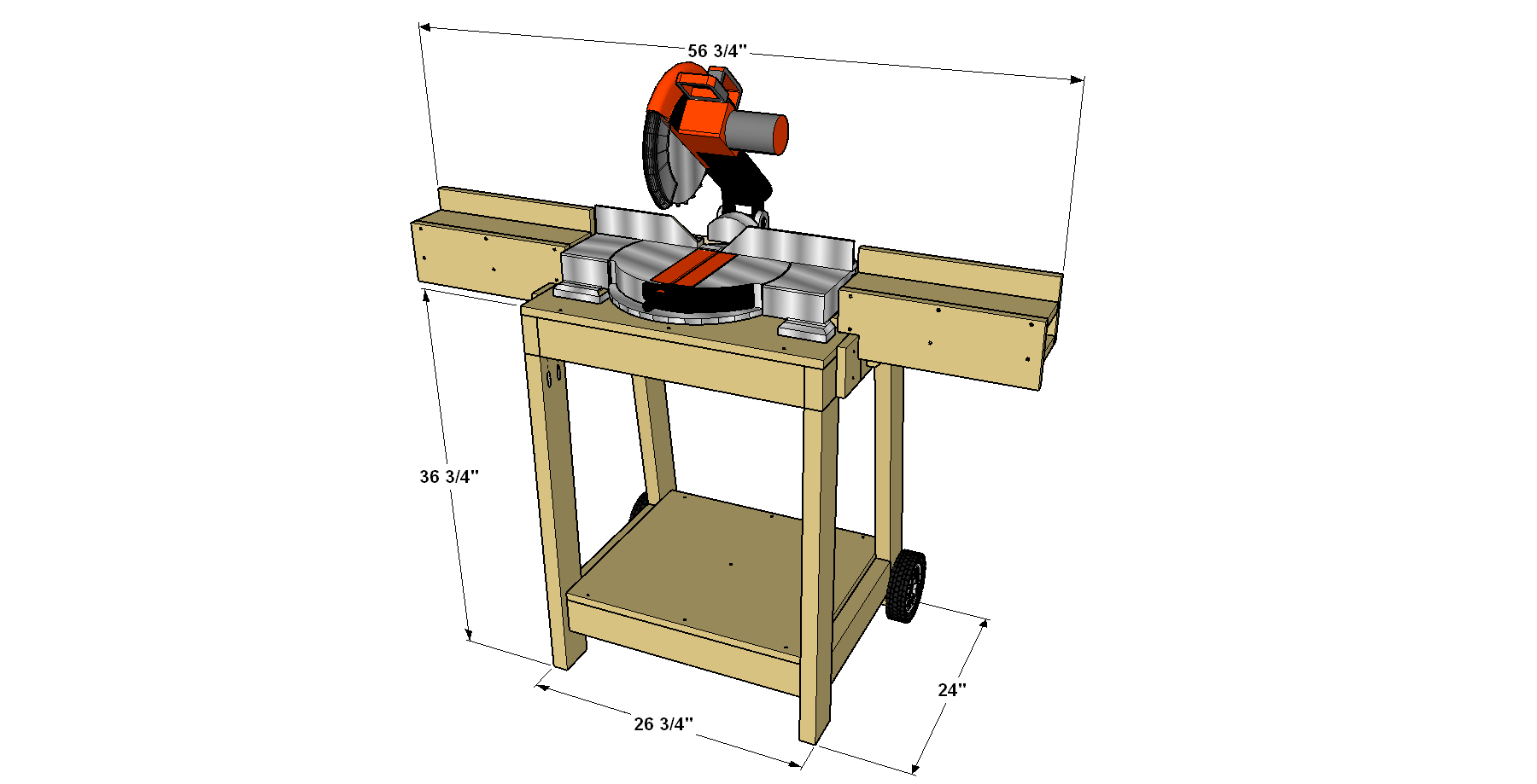rolling-miter-saw-stand-overall-with-dimensions