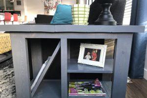 Rustic Side Table with Magazine Rack