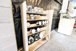 Paint and Stain Storage Shelf