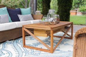 Outdoor Coffee Table with Beverage Cooler
