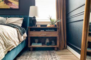 Wide Nightstand with Drawer