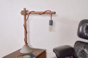 Table Lamp with Concrete Base