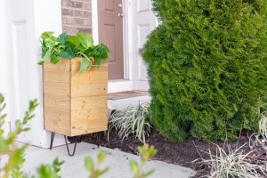 Porch Planter with Hose Storage