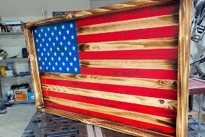 Box-Framed Rustic Wood Flag