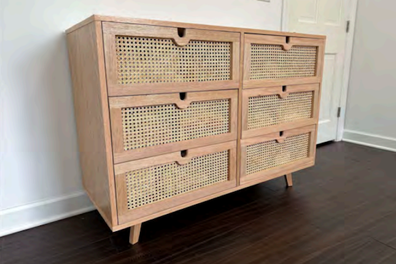 Modern Dresser with Cane Drawers