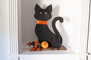 DIY Wooden Halloween Black Cat