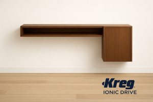 Modern Floating Walnut Desk