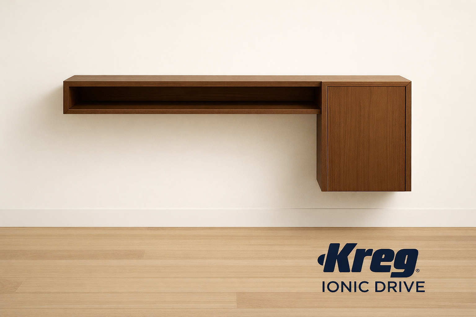 Modern Floating Walnut Desk