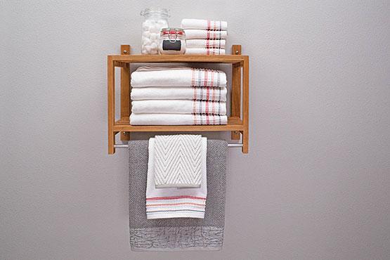 DIY bathroom organizer wall shelf