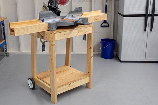 rolling miter saw stand with extension wings