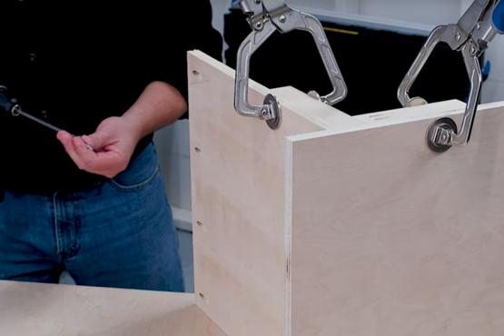 How to hold large case pieces during assembly