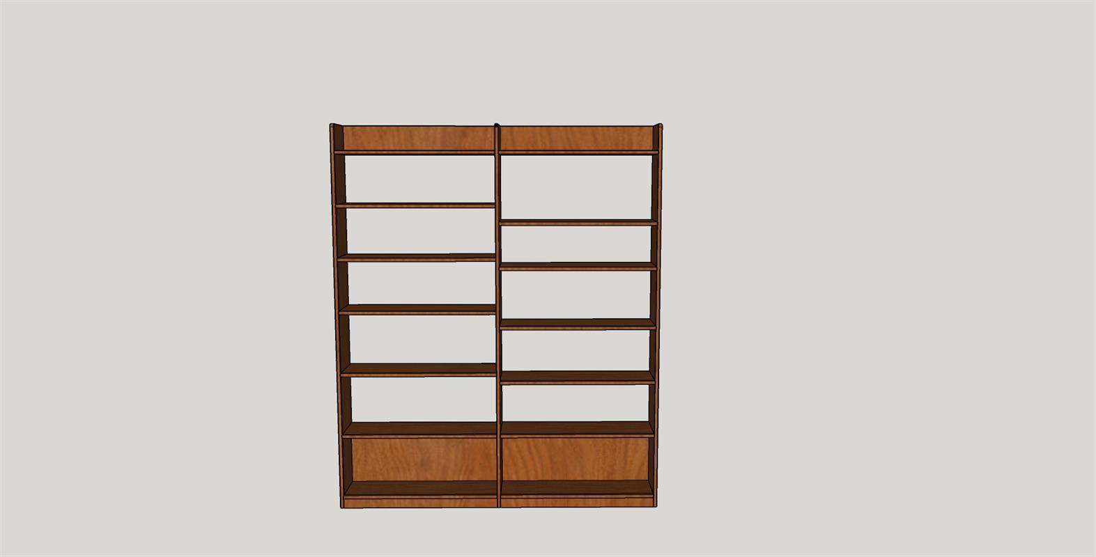 75 inch book shelf colored front view
