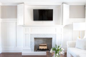 Faux Fireplace with Optional Hidden TV Cabinet