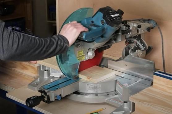 How to crosscut boards on a miter saw