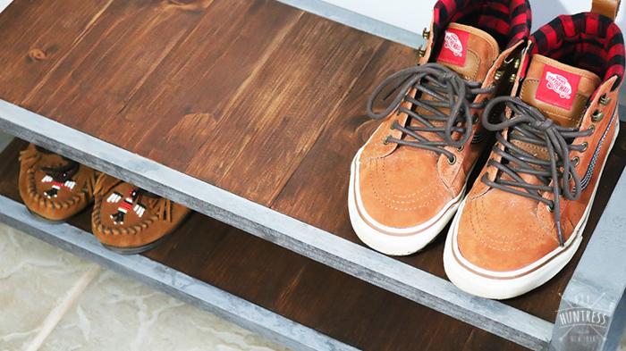 diy-industrial-wood-shoe-rack
