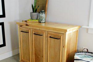 DIY Tilt Out Laundry Hamper Cabinet