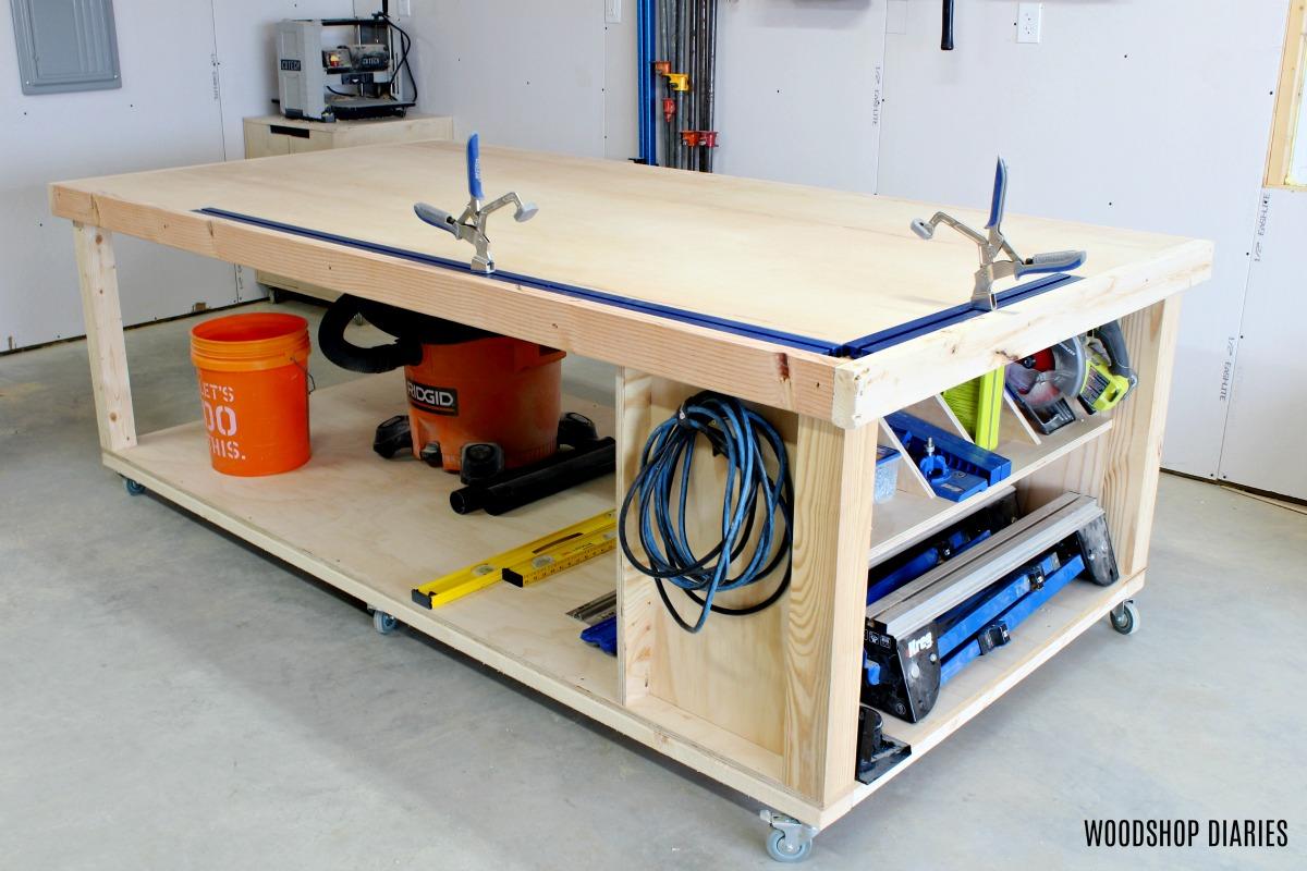DIY Mobile Workbench Angled View