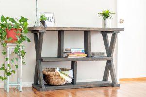 X-leg Console Table with shelves