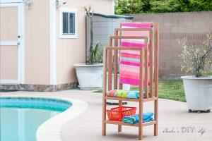 DIY Freestanding Outdoor Towel Rack