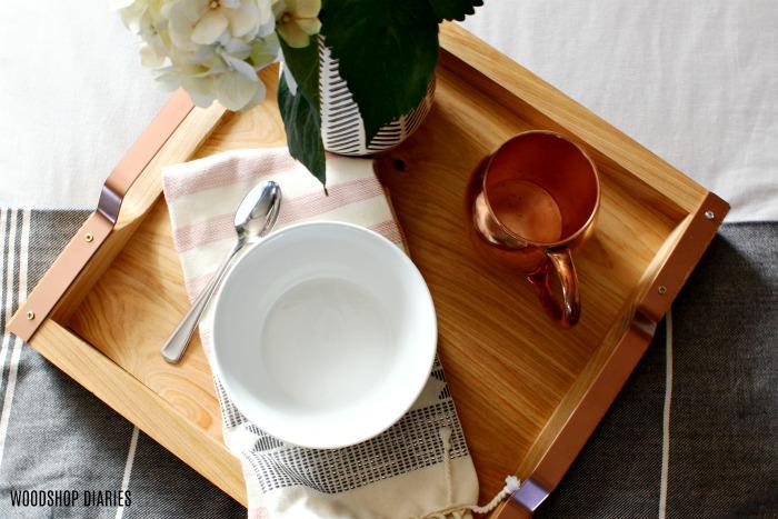 DIY Wood and Copper Breakfast Tray small