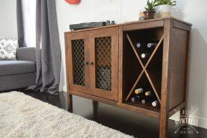 DIY Wooden Sideboard/Record Cabinet With Wine Rack