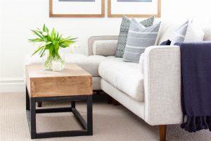 Faux Metal Base Coffee Table