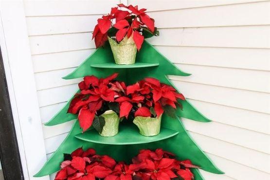 Christmas Tree Shaped Poinsettia Stand