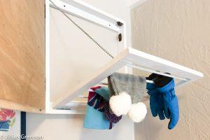 Hidden Mudroom Drying Rack