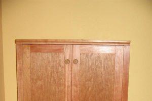 Contemporary Cherry Liquor Cabinet
