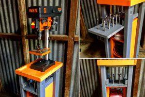 Rolling Drill Press Cart: With Bonus Storage