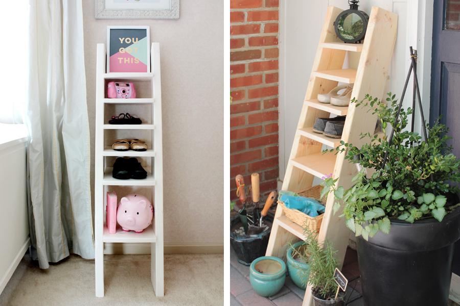 Rustic Ladder Shelf