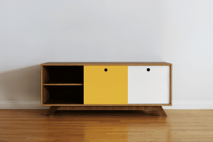 Mid-Century Modern Plywood Media Console