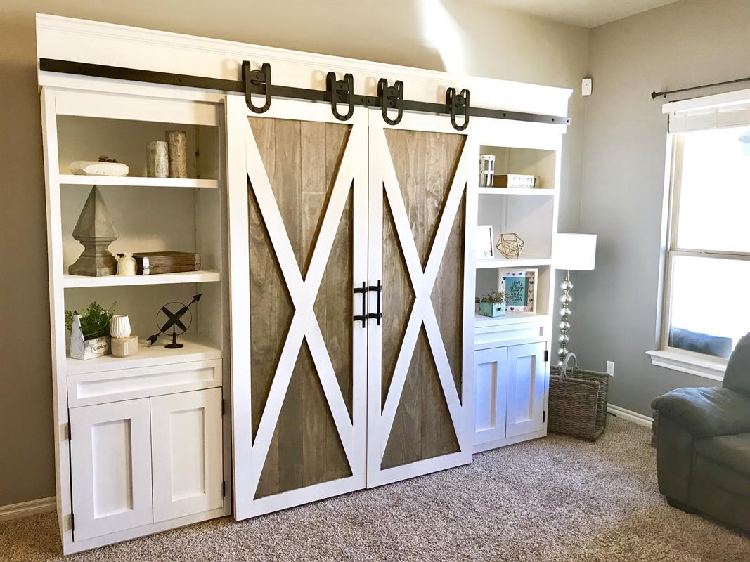 Sliding Barn Door Media Center