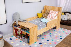 Toddler Bed with Built-In Shelves