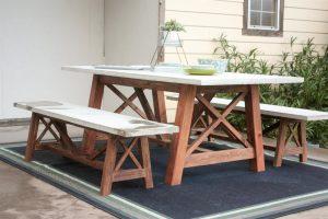 X Base Outdoor Dining Table