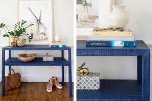 Grasscloth Console Table