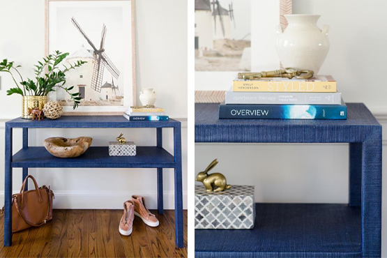 Grasscloth Console Table