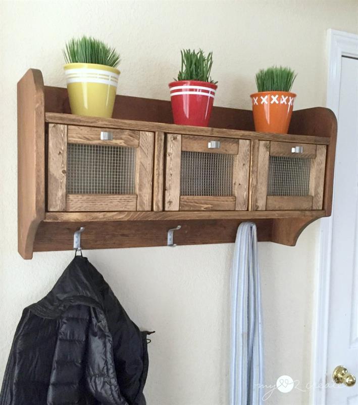 hanging storage shelf, front side