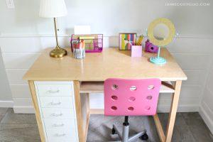 Wood and Metal Desk