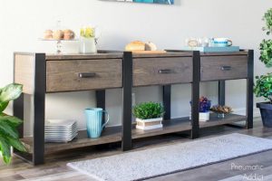 Long Rustic Modern Buffet Table