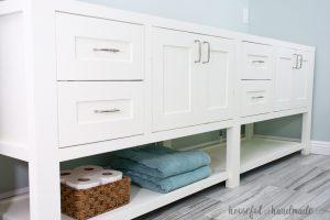 Mission Style Open Shelf Bathroom Vanity