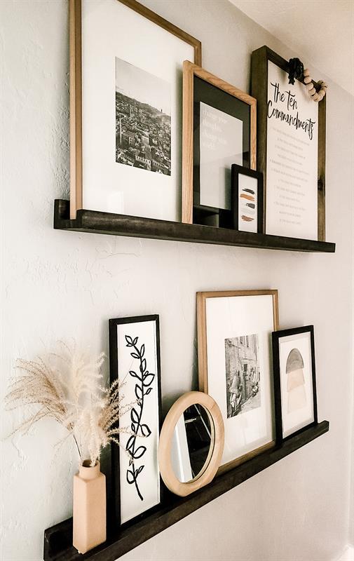neutral boho modern shelf decor