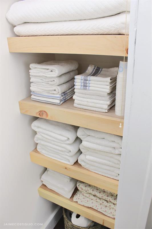 plywood-shelves-in-linen-closet