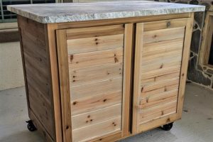 Rolling Trash Can Cabinet