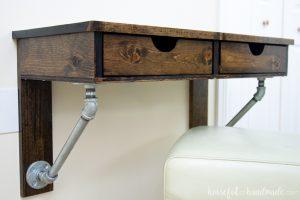 Rustic Industrial Wall Mounted Desk