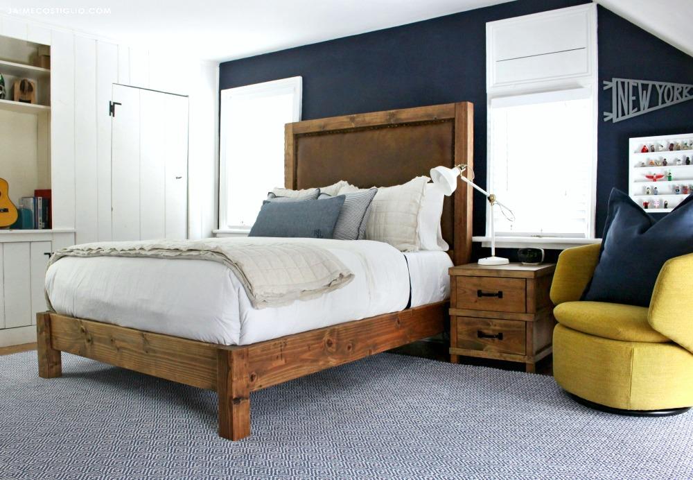 wood and leather bed 1