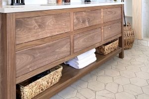 Custom Walnut Double Sink Vanity (72″)