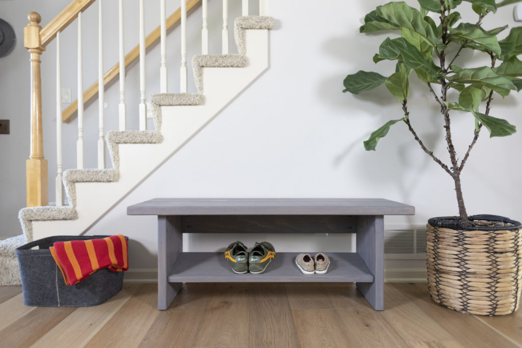 Rustic Bench + Shoe Storage