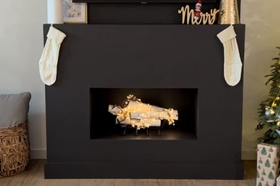 Concrete Faux Fireplace