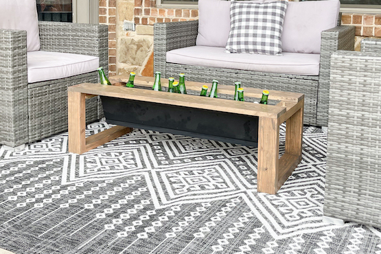DIY Coffee Table with Drink Cooler
